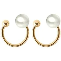 LÖB Ohrklemme 750er (18 Karat) Gold Vergoldet Ohrklemme Ohrringe Set Ear Cuff Perlen (Geschenke für Frauen Damen Beste Freundin Mutter Mama Ehefrau Oma sie zum Geburtstag Schmuck Sommer, Inkl. Schmuckbox), Fake Ohr Helix Cartilage Piercing Ring Ohrma
