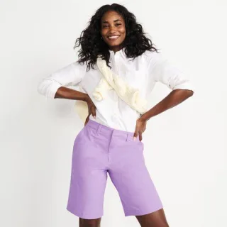 Chino-Bermudas für Damen, Damen, size: regular, Rot, Elasthan/Baumwoll-Mischung, by Lands' End