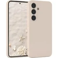 EAZY CASE Handyhülle für Samsung Galaxy S24 Hülle Silikon 6,2 Zoll, Bumper Case Matt Slimcover Silikonschutzhülle elastisch Taupe / Beige