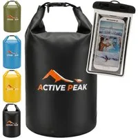 Active Peak Drybag Wasserdichte Tasche & Packsack (inkl. Wasserdichter Smartphone Hülle, 2-tlg), Waterproof Bag Seesackfür SUP, Kajak, Strand, Wassersport, Outdoor uvm