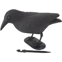 VINNEMEIER GmbH Textil- und Schuhimport Vogelattrappe Vogelschreck schwarz 36cm Rabe mit Erdspieß & Standfuß Tierabwehr, (1-St), detailreiche Darstellung