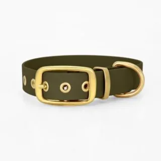 THE DOG IDEA Biothane Halsband Gold Khaki XL