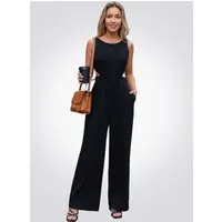 Cupshe Jumpsuit Aermelloser Jumpsuit mit Cutout Taille und Weitem Bein