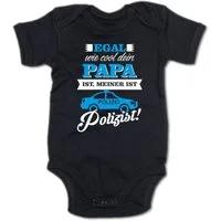 G-graphics Kurzarmbody Egal wie cool dein Papa ist, meiner ist Polizist! Baby Body mit Spruch / Motiv / Aufdruck • zur Geburt / Babyparty