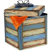 relaxdays Stauraumhocker Vintage Sitzhocker mit Stauraum