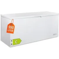 GastroHero Gefriertruhe Tiefkühltruhe ECO 650, 550L, Klappdeckel, abschließbar, Gastro TKTE650, 181.5 cm breit, Energieeffizienzklasse C, höhenverstellbare Füße, Gefriertruhe
