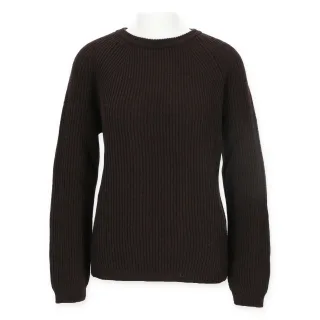 Halsüberkopf Accessoires - Pullover Rundhals feine Rippe braun - Gr. - s