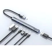 Xssive Laptop-Dockingstation - 7in1 USB Hub to USB-A – Adapter mit Aluminiumgehäuse, (1 St), Plug & Play