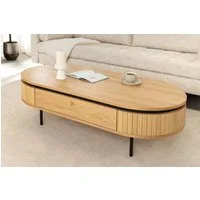 riess-ambiente Couchtisch ATELIER 120cm natur / schwarz - Eiche, Metall, furniert, 2 Schubladen (Einzelartikel, 1-St), Beistelltisch mit Stauraum - ideal für skandinavische Wohnzimmer