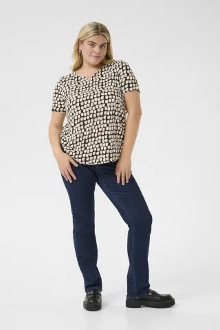 T-shirt Regular fit Black_Sand Graphic Dot black offwhite