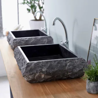 Waschbecken aus Marmor Scrula Slim black