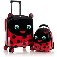 Heys Kofferset Super Tots, 46 cm, Marienkäfer, 2 Rollen, (Set, 2 tlg., Kinderkoffer und Rucksack), Heys Kindertrolley Kinder Reisegepäck