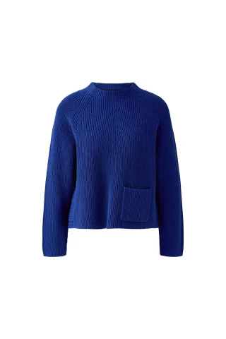 Oui - RIYA Pullover royal blue - Gr. - 36