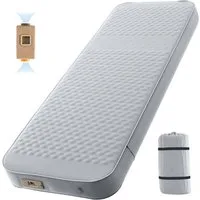 Meulbaty Isomatte Camping-Isomatte, selbstaufblasende 10 cm dicke Memory-Schaum-Isomatte, (elektrisch aufblasbare Isomatte, Luftmatratze mit R-Wert 9,5), für Outdoor, Zelt, Wandern, Auto (Grau, 70 x 200 cm/136 x 200 cm)