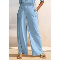 LASCANA Schlupfhose mit Plisseefalten und weitem, luftigem Bein mit Zierschnalle, leichte Sommerhose, elegant