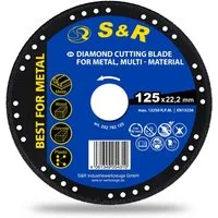 S&R Diamanttrennscheibe Trennscheibe Multi-Material 125 mm x 22,2mm, Multi Diamanttrennscheibe, Ø 125 mm, für Metall, Holz, Stein, Plastik, für Winkelschleifer