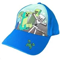 Minecraft Baseball Cap Basecap blau oder schwarz, Gr. 54 und 56