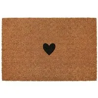 Clayre & Eef Fußmatte Fußmatte LOVELYN natur schwarz mit Herz Türmatte 75x45cm