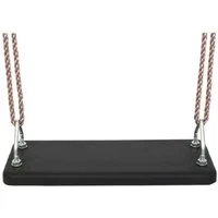 Gartenpirat Schaukelsitz robust aus Gummi in schwarz mit Seil Schaukelbrett Outdoor-Spielzeug