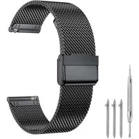 Sunicol Uhrenarmband 18/20/22mm Uhrenarmband,Mesh-Edelstahl,Interlock-Sicherheitsverschluss, Schnellverschluss,für Smart Watch oder traditionelle Uhr.