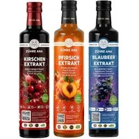 Zühre Ana® Sirup Heidelbeer,Kirsch, Pfirsicharoma Sirup -Set, Natürlicher Geschmack, Natürlicher Vitamin Mix, Mischverhältnis: 1+5