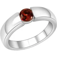 Jamelli Fingerring Silber 925 rhodiniert mit echtem Granat