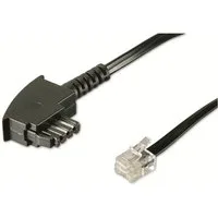 Goobay GOOBAY Telefon-Anschlusskabel, TAE/F, schwarz, 6 m, universal Pinout Telefonkabel