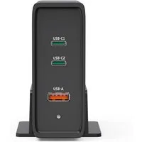 Hama USB-C Ladestation, GaN, 2x USB-C, 1x USB-A, Power Delivery (PD), 140W Universal-Ladegerät (Netzteil Smartphone, Ladeadapter für Handy Laptop Tablet eBook)