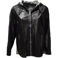 Zimmert Leather Lederjacke Prija Handschuhweich, Cape-Form, Schwarz, Kapuze