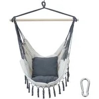 yourGEAR Hängestuhl Elba XL Hängesessel 2 Kissen Sitz-Hängematte 240kg Hängeschaukel 360°