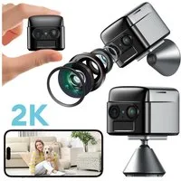 CkeyiN Pro Überwachungskamera Innenbereich,2K Mini Kamera kabellos mit Nachtsicht & AI-Alarm (Innenbereich, Bewegungserkennung,2-Wege-Audio, Unterstützung für die Anzeige durch mehrere Personen)