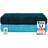 Komfortec Saunatuch Frotte aus 100% Baumwolle, Frottee (Packung, 2-St), 80x200 Saunatücher set XXL, Weich, Schnelltrocknend