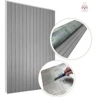 IKHEMalarka Wandpaneel Lamellen Selbstklebend 100x60 cm – PVC + PE-Schaum, 2,8 mm, Betonoptik, BxL: 60x100 cm, 0,6 qm, (1 Paneel = 100 × 60 cm (0,60qm) Tapete Marmor Struktur