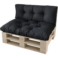 sunnypillow Palettenkissen Malmo - Set Sitzkissen 120x80x12 + Rückenkissen 120x40x15, palettenmöbel palettencouch polsterauflage
