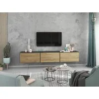 moebel-dich-auf Lowboard VARIANTO 4 (3 tlg., 228 cm breit, 3 St., TV-Schrank bestehend aus 3 Schränken mit Klappe), stehend und hängend