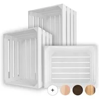 Creative Deco Holzkiste 3x Weinkisten Set Obstkiste Holz (3 Kisten)