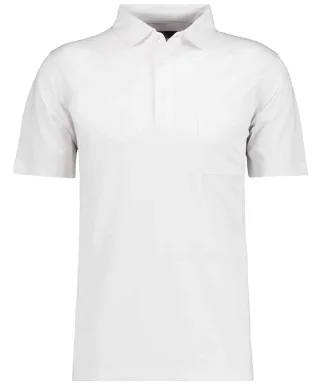 RAGMAN - Softknit-Poloshirt uni mit Brusttasche weiss - Gr. - XL