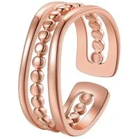 Hey Happiness Fingerring Damen – Layering Edelstahl Ring mit Perlen & Kugel Details, 18K vergoldet & rosévergoldet, moderner Schmuck
