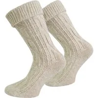 normani Trachtensocken Trachtensocken mit Leinen (1 Paar) Traditionelles Zopfmuster