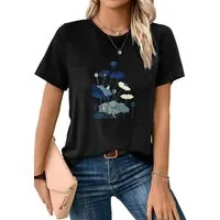 PYLIKE Print-Shirt Shirts Damen Elegant Lotusblatt Druck bequemes t shirt Bequem für Freizeit und Büro,Strandurlaub