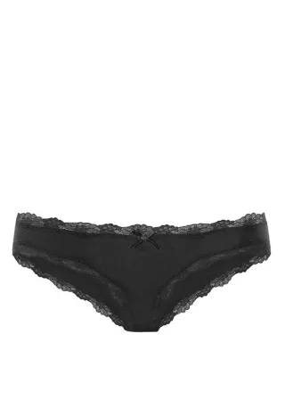 LASCANA - LASCANA Slip (Baumwolle) 1xblack - Gr. - 38