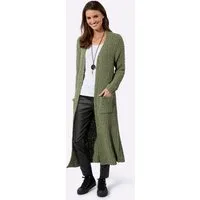 Witt Strickjacke Long-Strickjacke Langarm Rippoptik, Effektgarn
