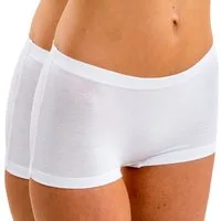 HERMKO Panty Shorties (Pack, 2er) Baumwolle/Elastan, bequemer Umschlagbund, höher geschnitten