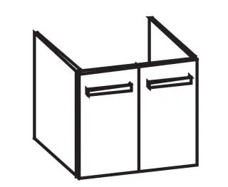 Artiqua 413 Waschtischunterschrank für Icon 124060, 124063, Stahlgrau, 413-WU2T-K01-7142-88 413-WU2T-K01-7142-88