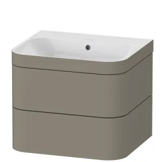 Duravit Happy D.2 Plus c-bonded Set wandhängend Stein Grau Seidenmatt 575x490x480 mm - HP4635N9292 HP4635N9292