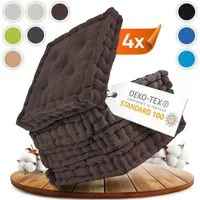 Gräfenstayn Sitzkissen 4er Set 40x40 cm mit 8 cm Polsterung aus 100 % Baumwolle -, robustes Sitzkissen für Indoor & Outdoor, bequemes Bodenkissen