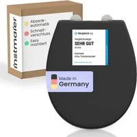 instmaier WC-Sitz Alma, Made in Germany, bakterienabweisendes Duroplast, bis 250kg, Trendfarbe Schwarz, mit Absenkautomatik, zur Reinigung abnehmbar