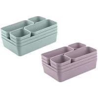 Engelland Schubladeneinsatz Schubladen-Organizer (Vorteils-Set, 16 St., individuelle Anordnung, passend für alle gängigen Schubladen), BPA-frei, spülmaschinengeeignet, gefrierschrankgeeignet