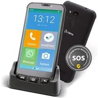 OLYMPIA OFFICE NEO+ Mini WhatsApp 4G LTE Seniorenhandy (5" Bluetooth GPS Ladestation großes Display Tasten)