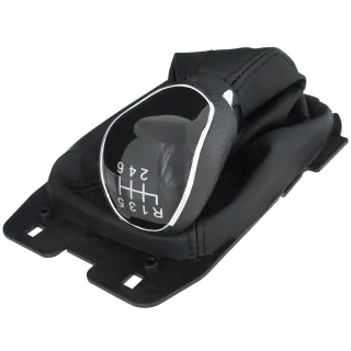 6-Gang Schaltknauf Schaltmanschette Manschette + Rahmen für Schaltknauf in Schwarz für Ford EcoSport II 12-17